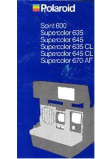 Polaroid 635 manual. Camera Instructions.